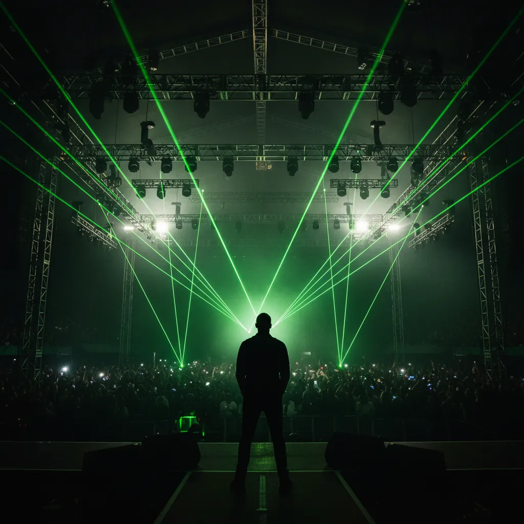 Artist performing on stage being verified