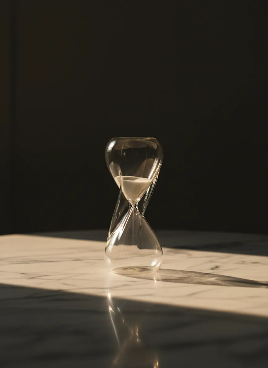 Reloj de arena de cristal decorativo elegante