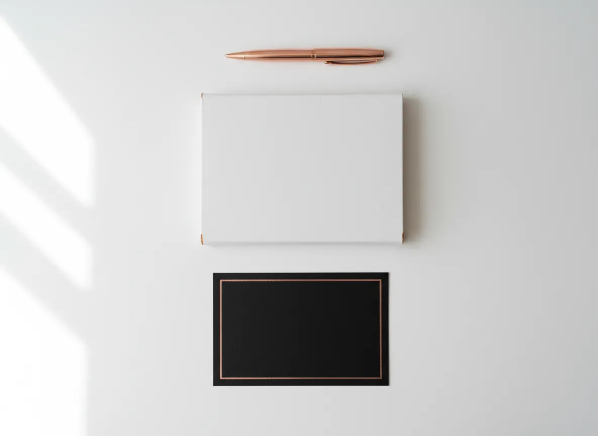 Minimalist white and rose gold work setting