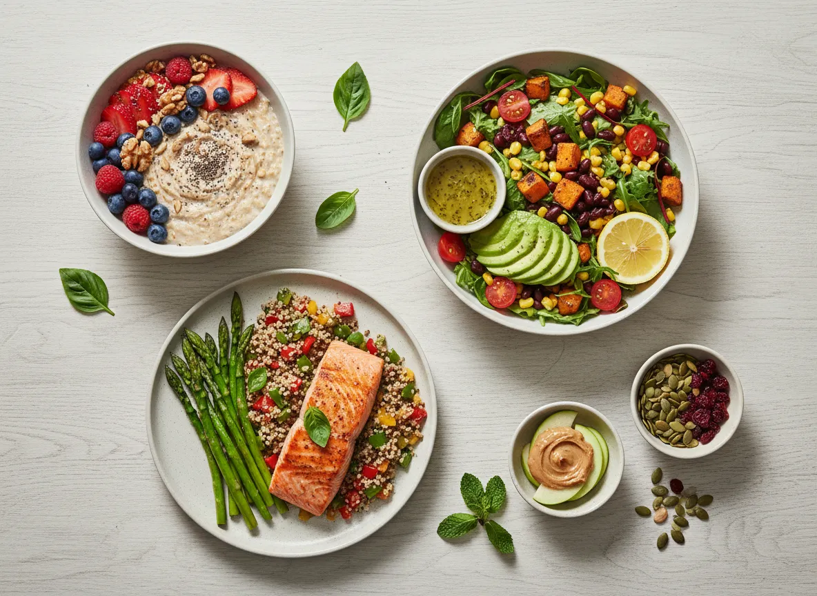 Healthy meals example for nutrition coaching