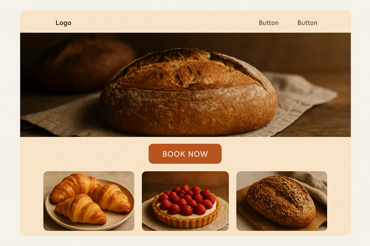 Bakery homepage redesign case study mockup