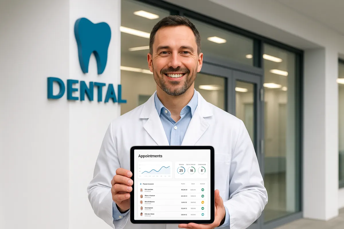 Dental clinic owner with appointments dashboard