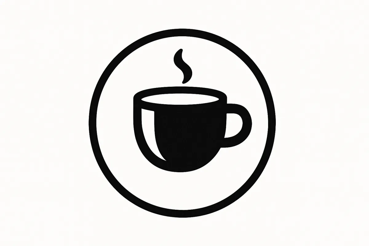 Modern café logo credibility badge