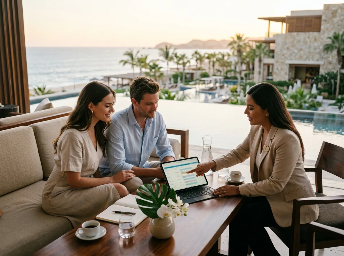 Placeholder image (AI-generated): resort and destination partner coordination meeting