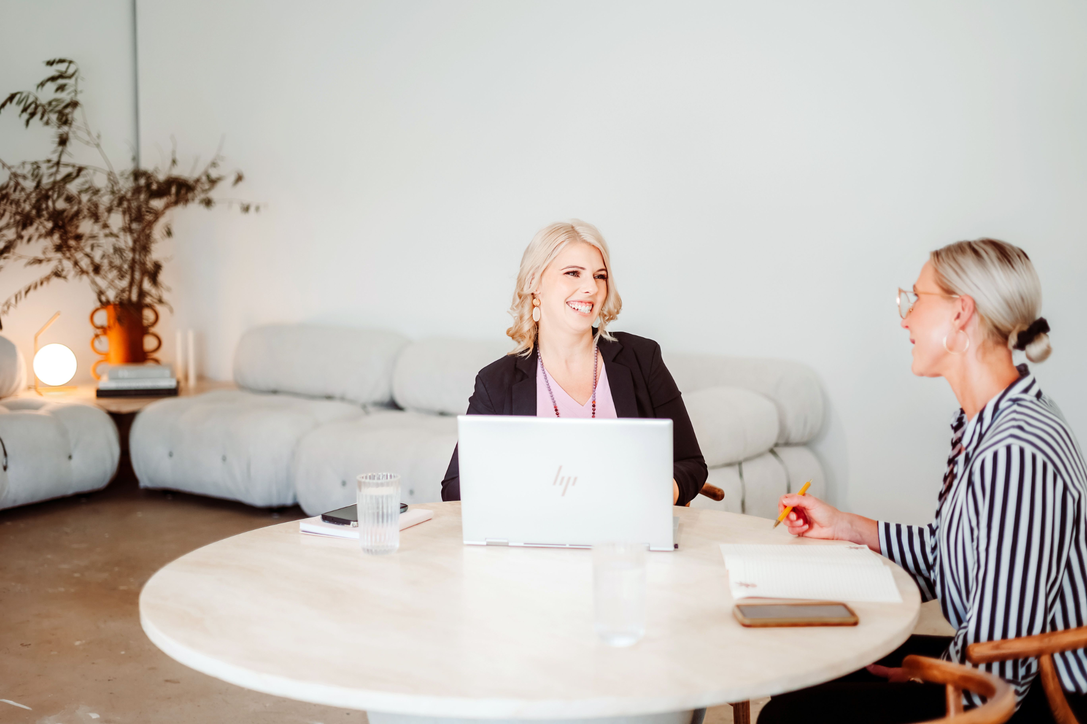 Women working at desk