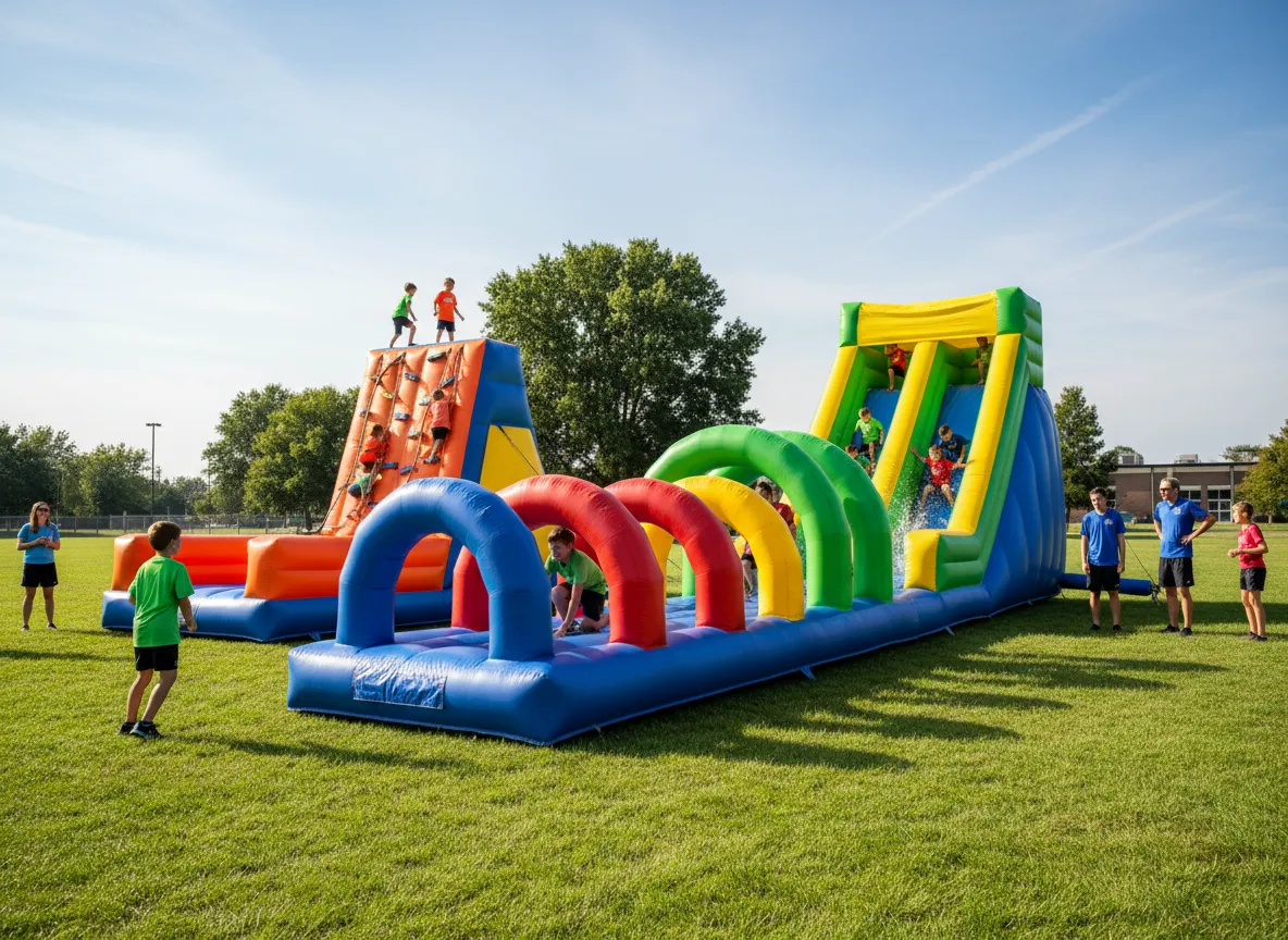 Inflatable obstacle course for kids and teens