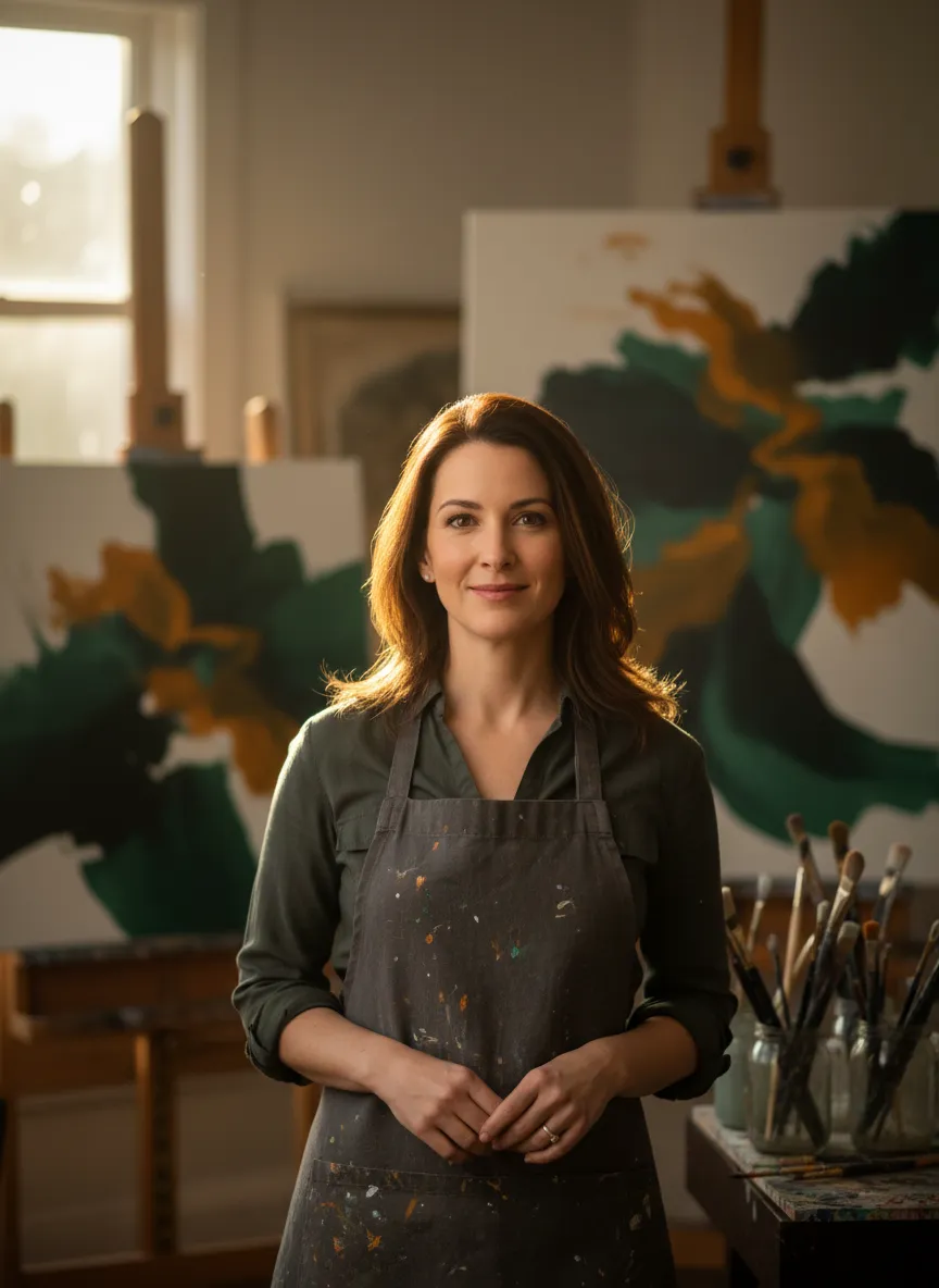 Tonya Maroney, Director of YaYa Academy, in her art studio