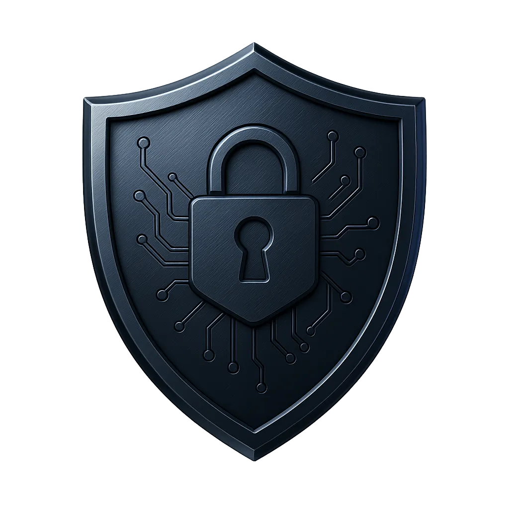 Premium security badge symbolising SOC2 compliance and zero data sharing