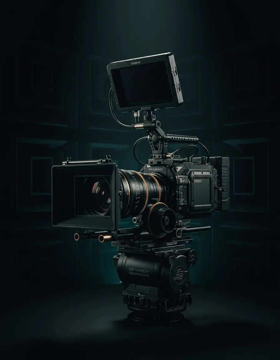 High-end cinematic camera gear in professional studio setup