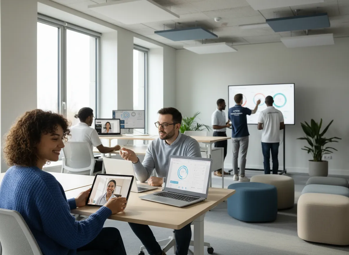 Modern workforce engaging with virtual-first healthcare solutions