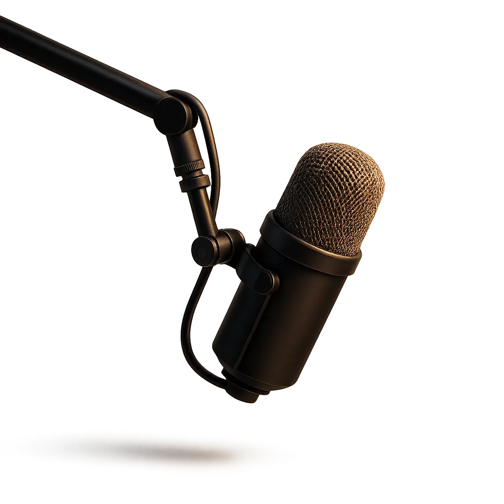 Howell Media father and daughter podcast hosts in studio with broadcast microphones and cinema production cameras
