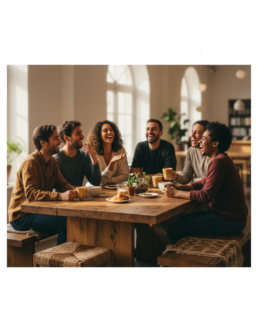 Friends enjoying meaningful conversations over premium coffee