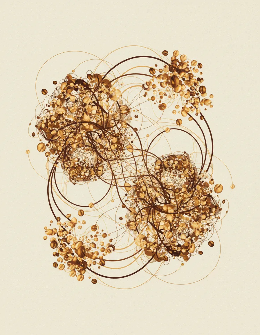 Abstract coffee analytics representing personalized menu creation