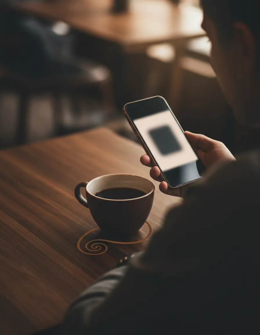 A customer enjoying membership benefits in a luxury cafe setting