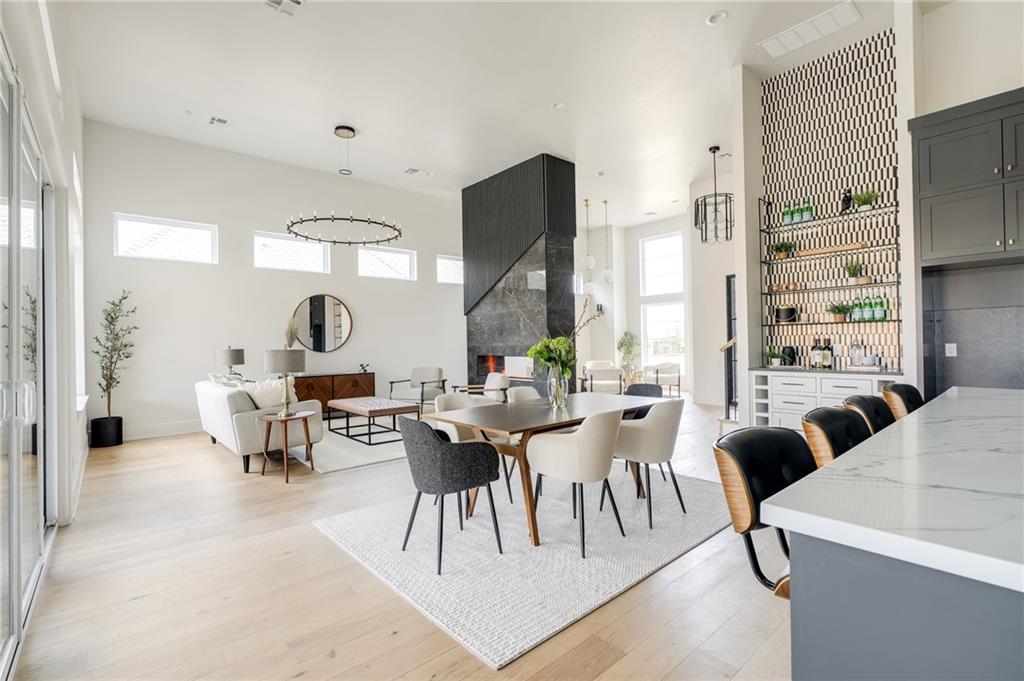 Modern architectural home exterior with large windows