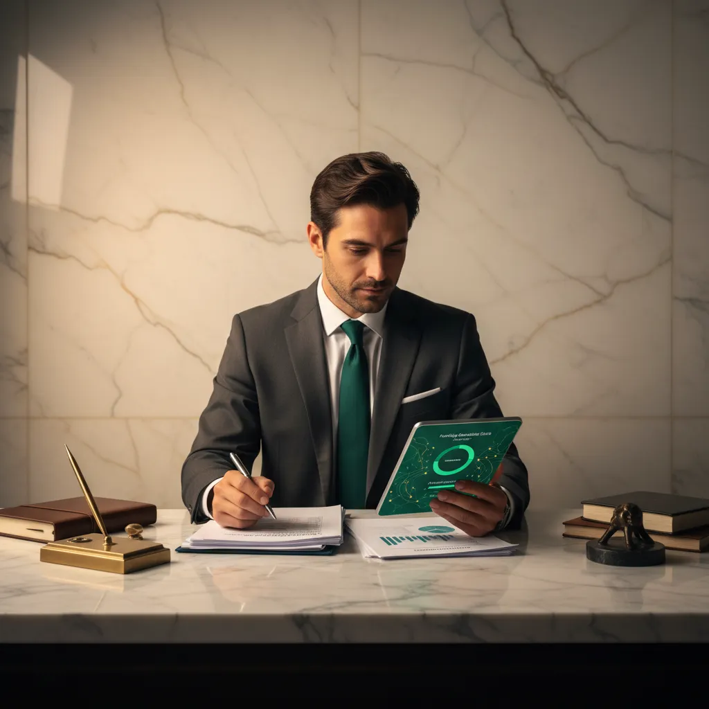 High-end professional reviewing financial data