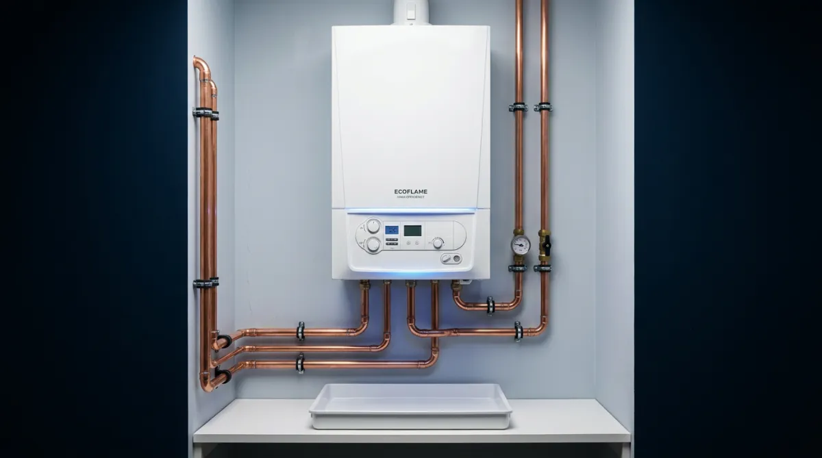 Recent high-efficiency boiler replacement and copper piping installation in Shropshire home