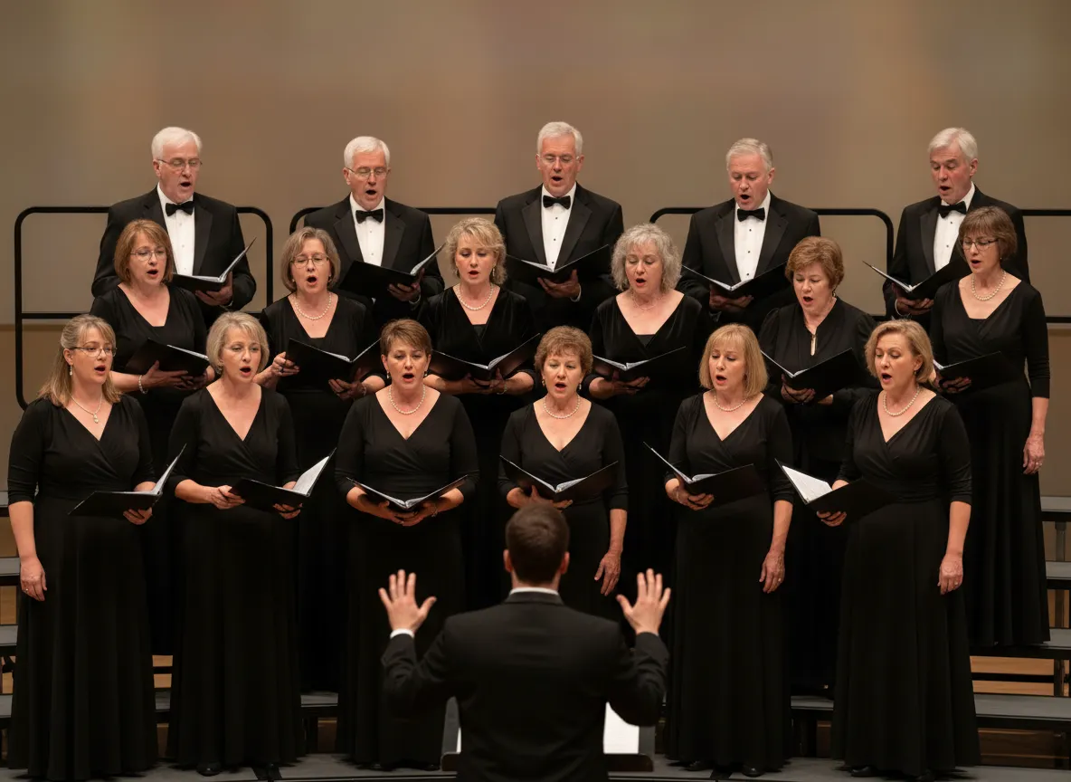 Choir singing in performance