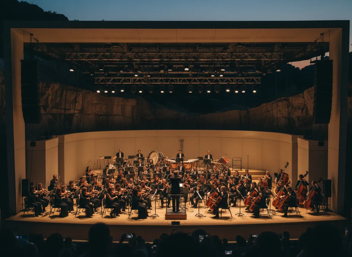 Orchestra performing on stage