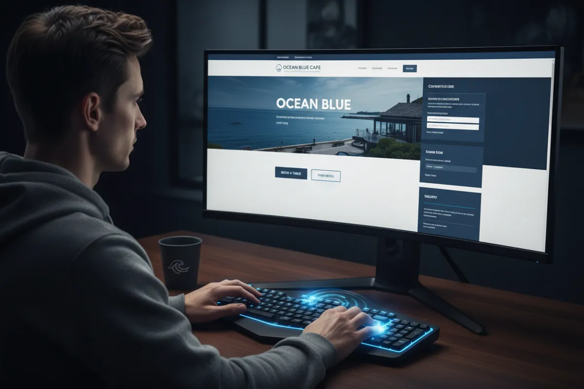 Web design portfolio on a modern display