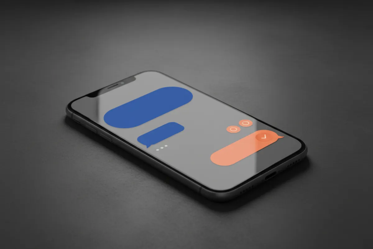 Smartphone displaying an automated text message reply