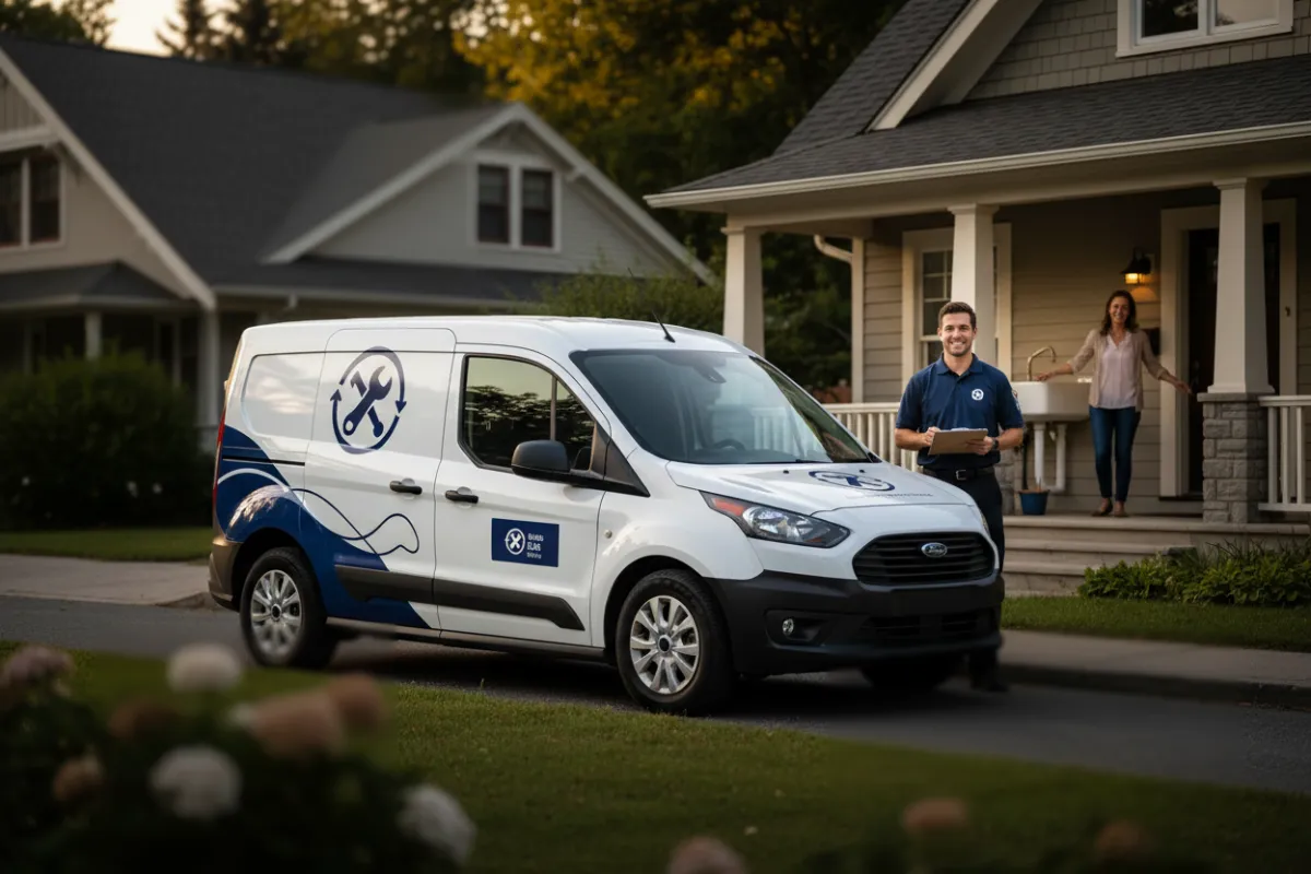 Plumbing service van