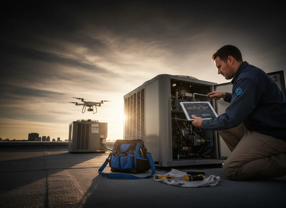 HVAC technician at work