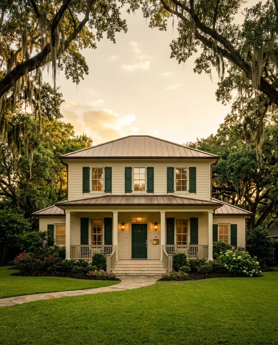 Historic residential home in Bossier City framed by quiet Louisiana oaks