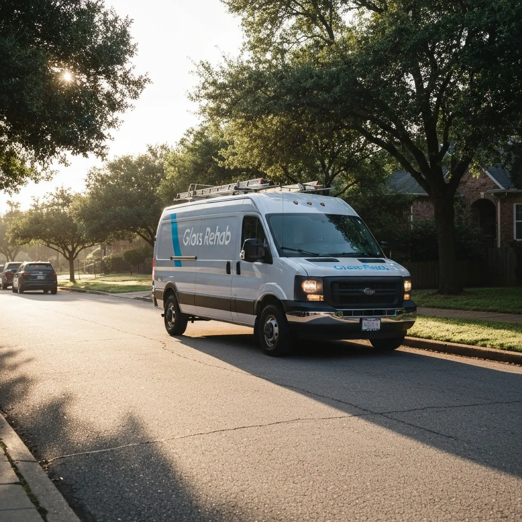 Glass Rehab service vehicle providing local repairs in Austin, Texas