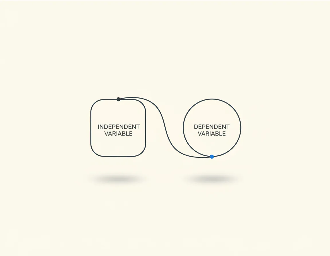 Minimalist high-key diagram representing variables and methodology structure