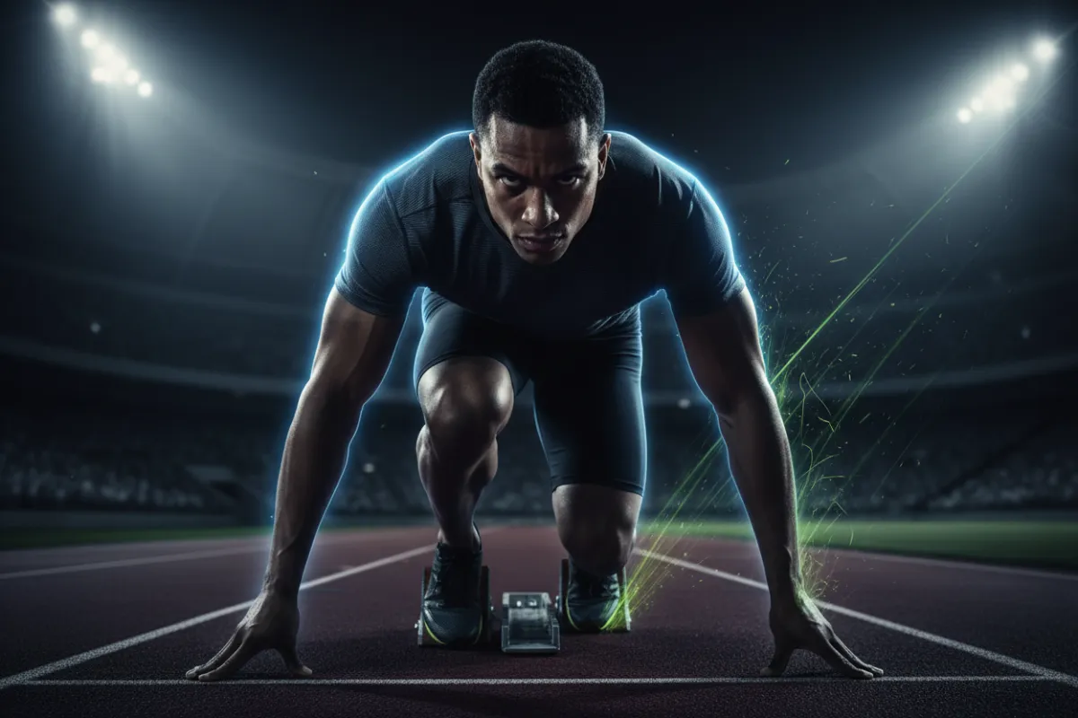 Athlete under pressure performance study with motion blur