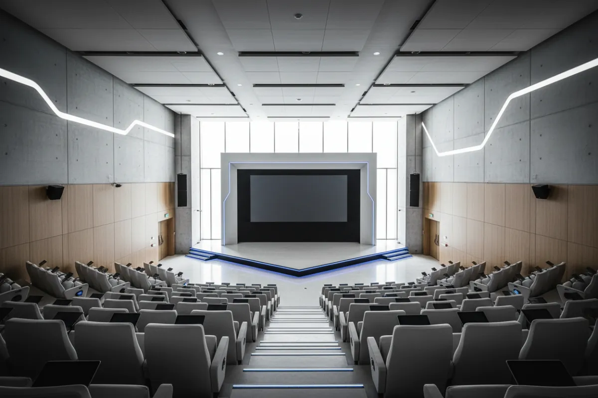 Abstract high-key architectural elements representing RE-CON summit