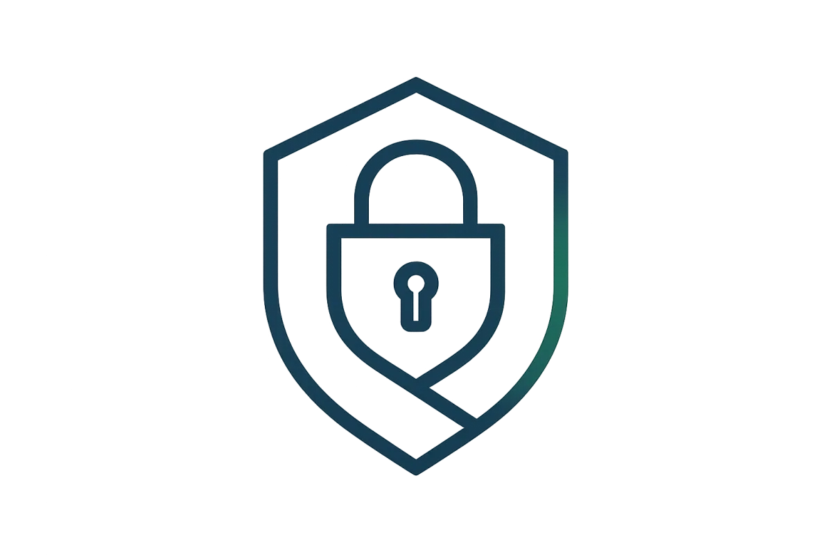 Abstract geometric lock visualization representing data privacy and secure participation