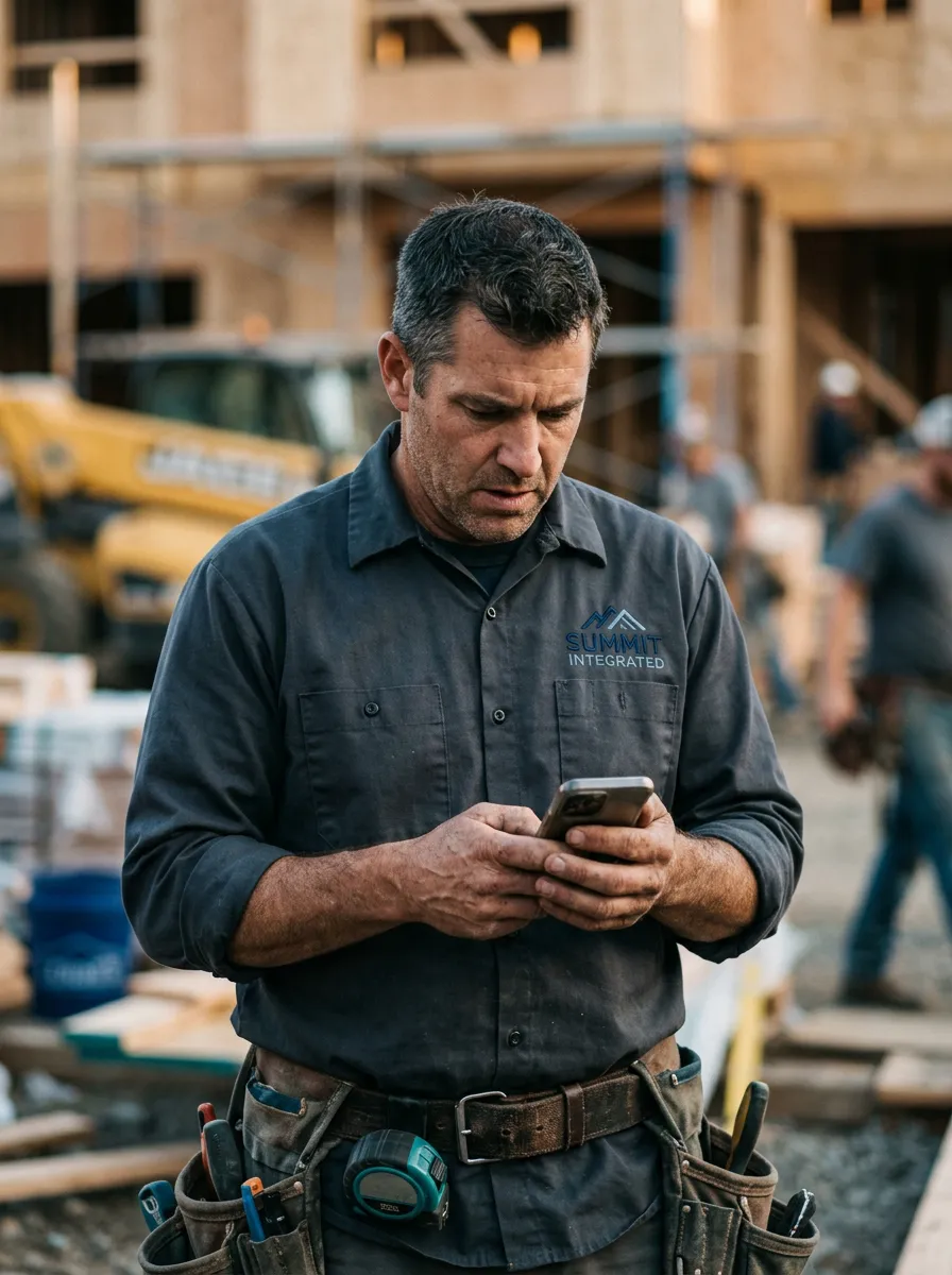 Contractor on a job site unable to answer his phone during work