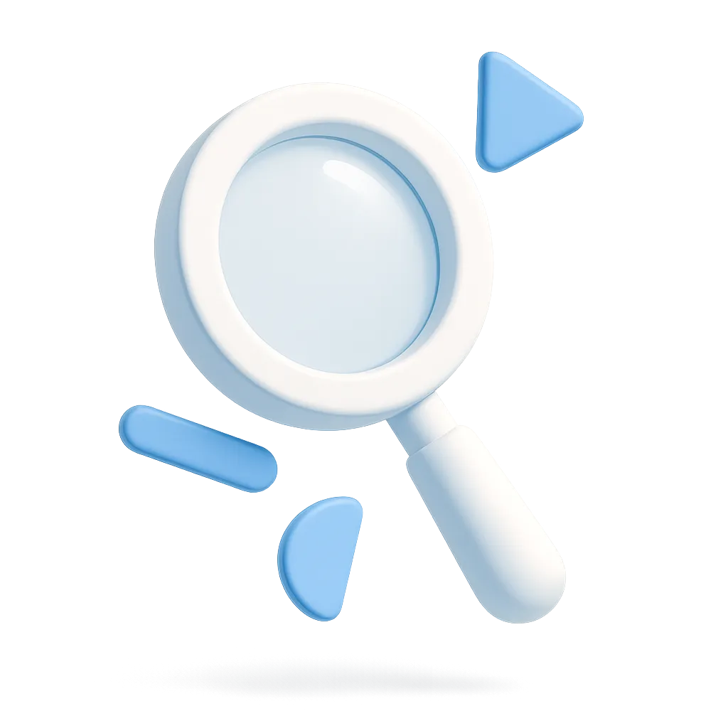 Magnifying glass illustration representing a 404 lost page