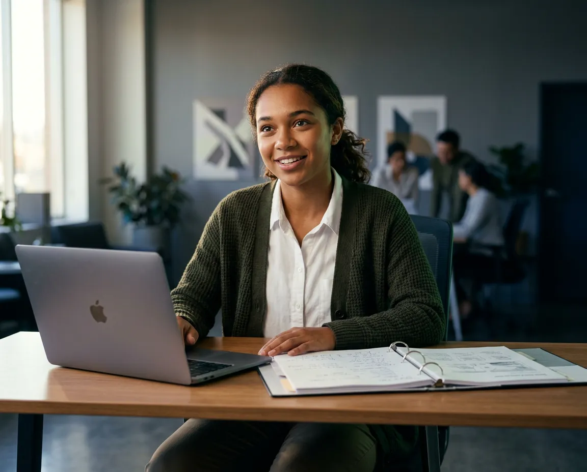High school student gaining real-world internship and career exploration experience