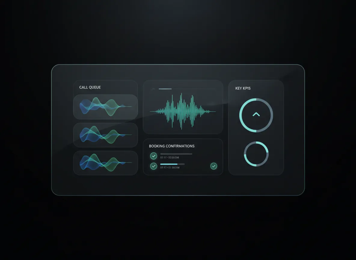AI phone call dashboard with live analytics