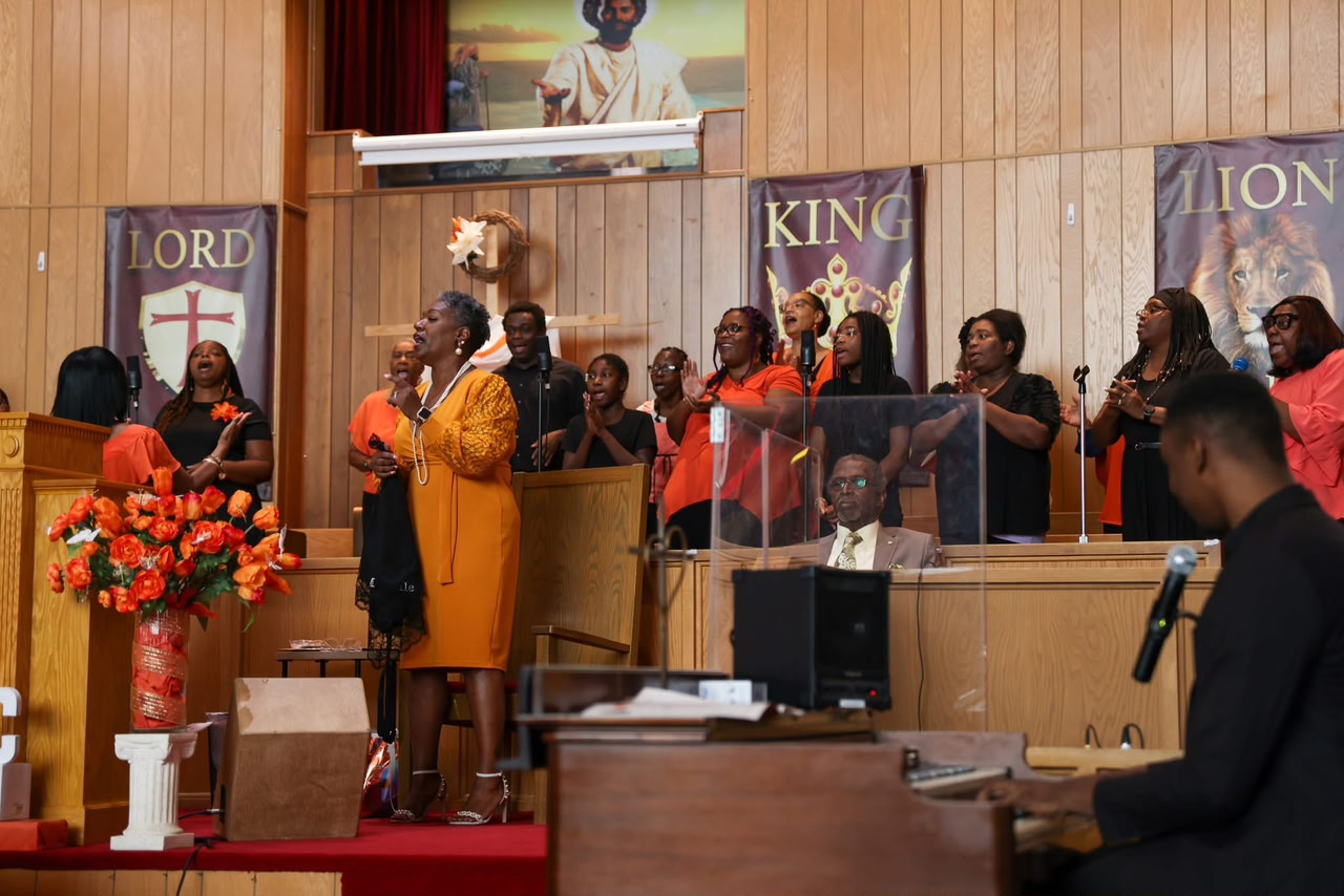 Choir leading worship