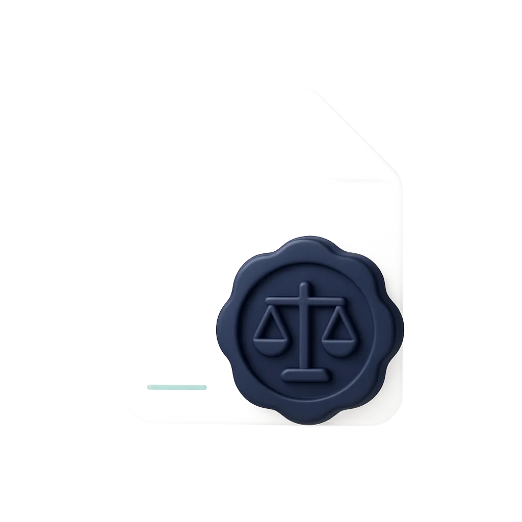Minimalist legal document seal representing trust and transparency