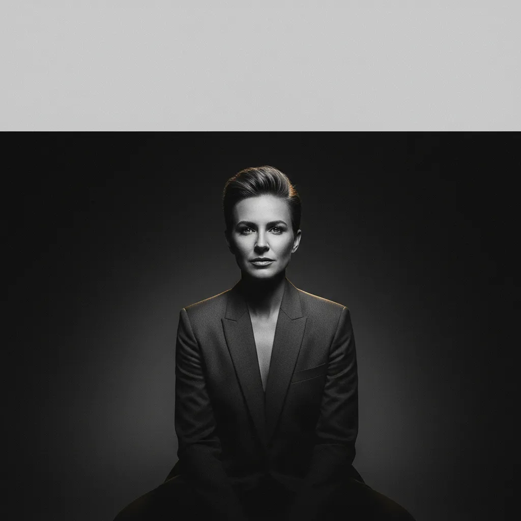 Stark black and white portrait of an entrepreneur