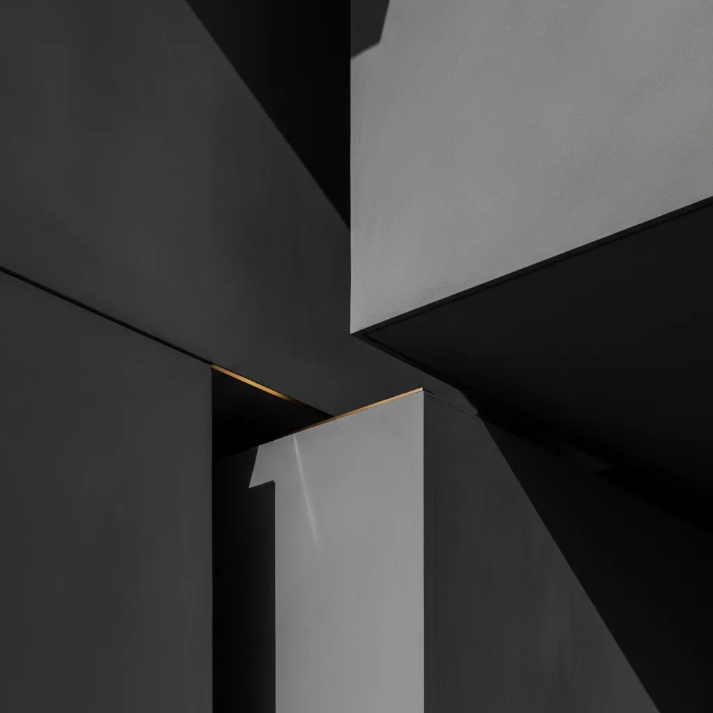 Stark black and white abstract architectural detail