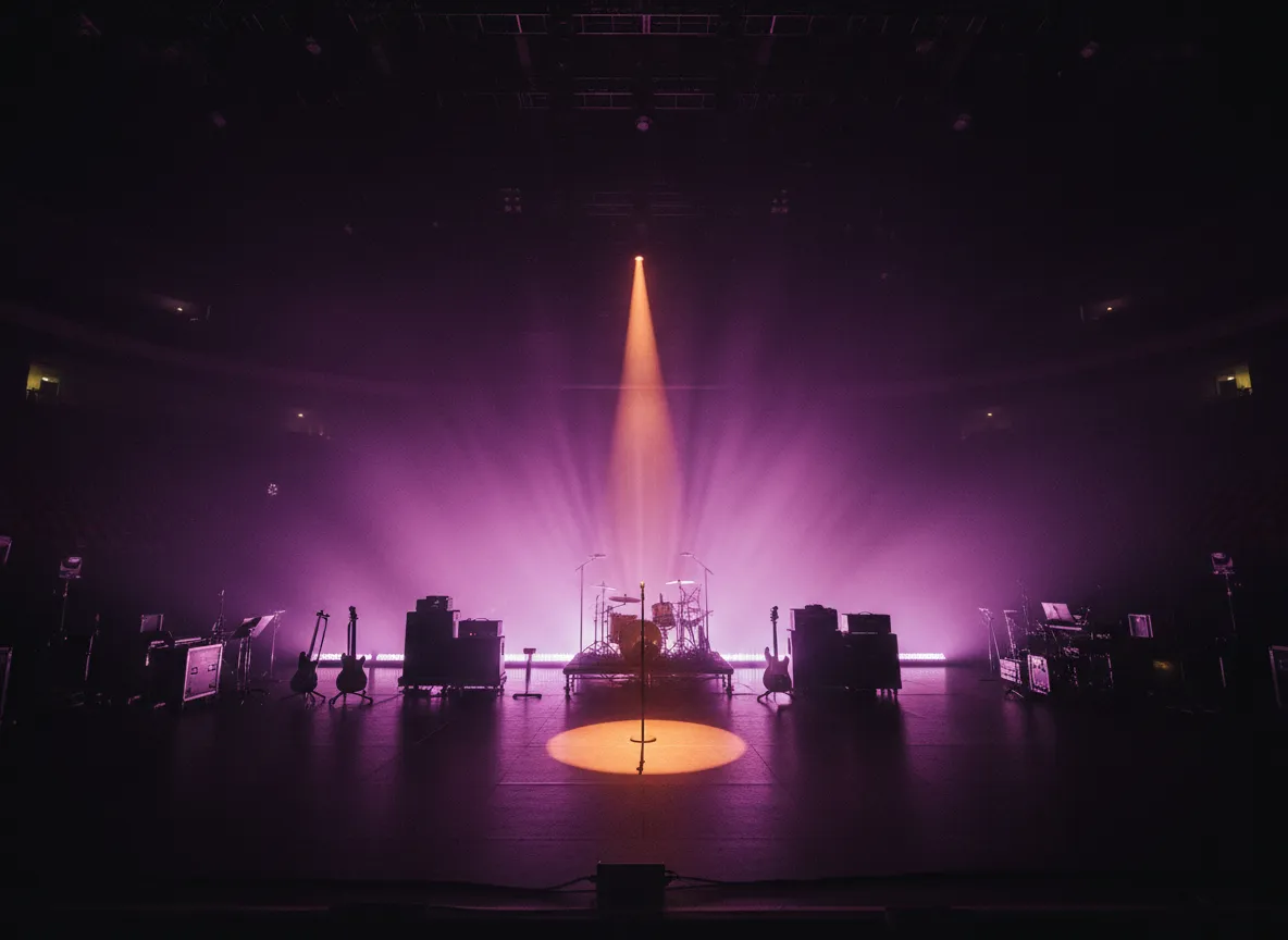Live music performance on a concert stage