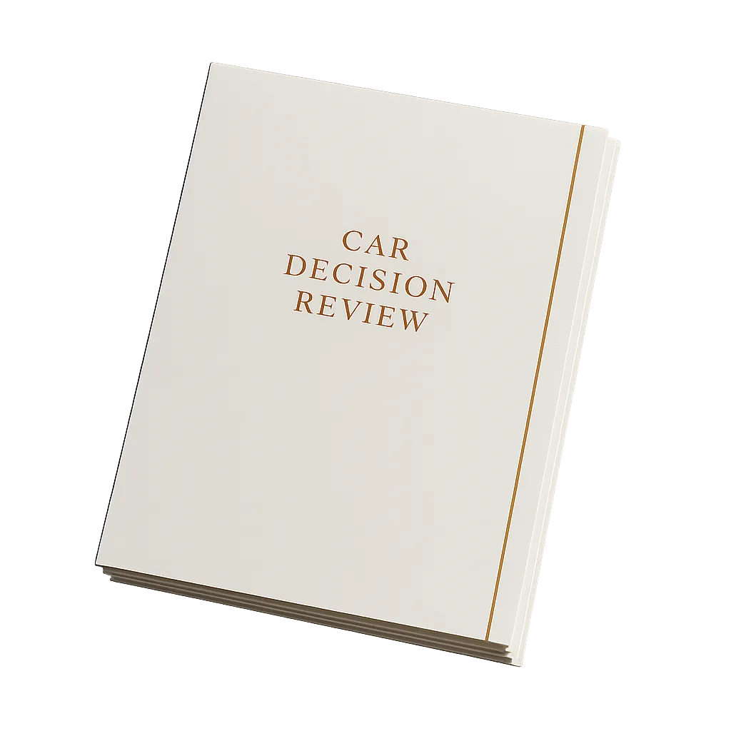Car Decision Review Minimalist Document Mockup