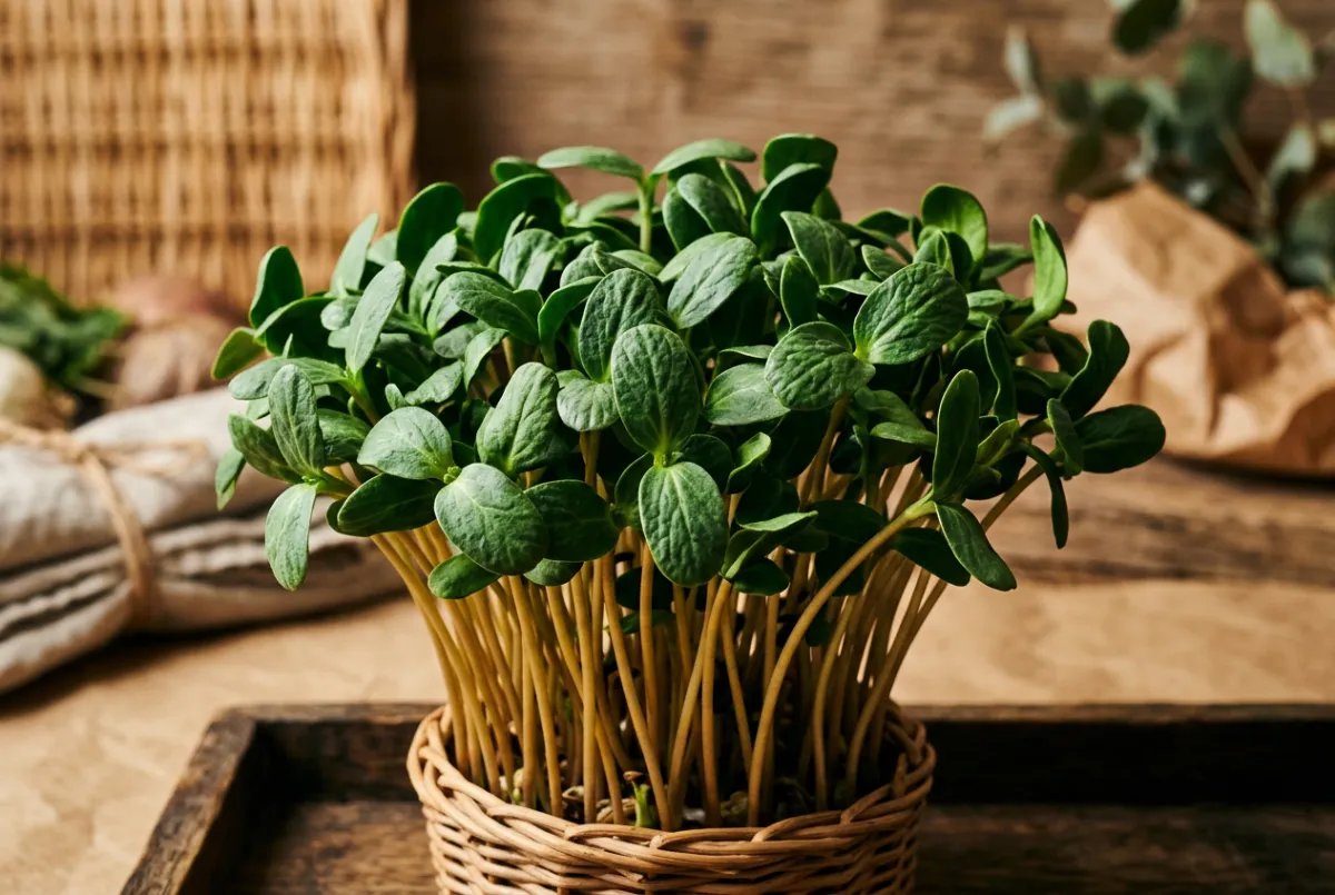 Hearty Black Oil Sunflower Microgreen Shoots