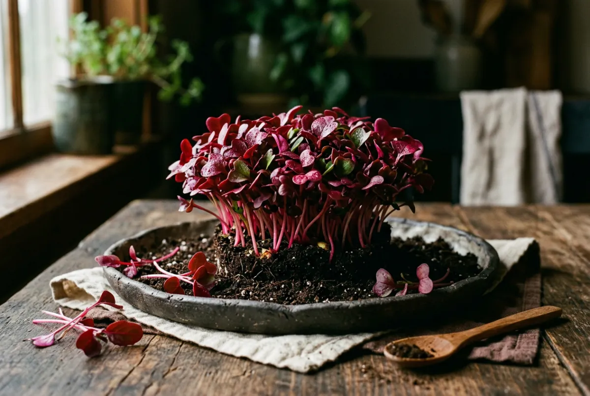 Vibrant Red Rambo Radish Microgreens