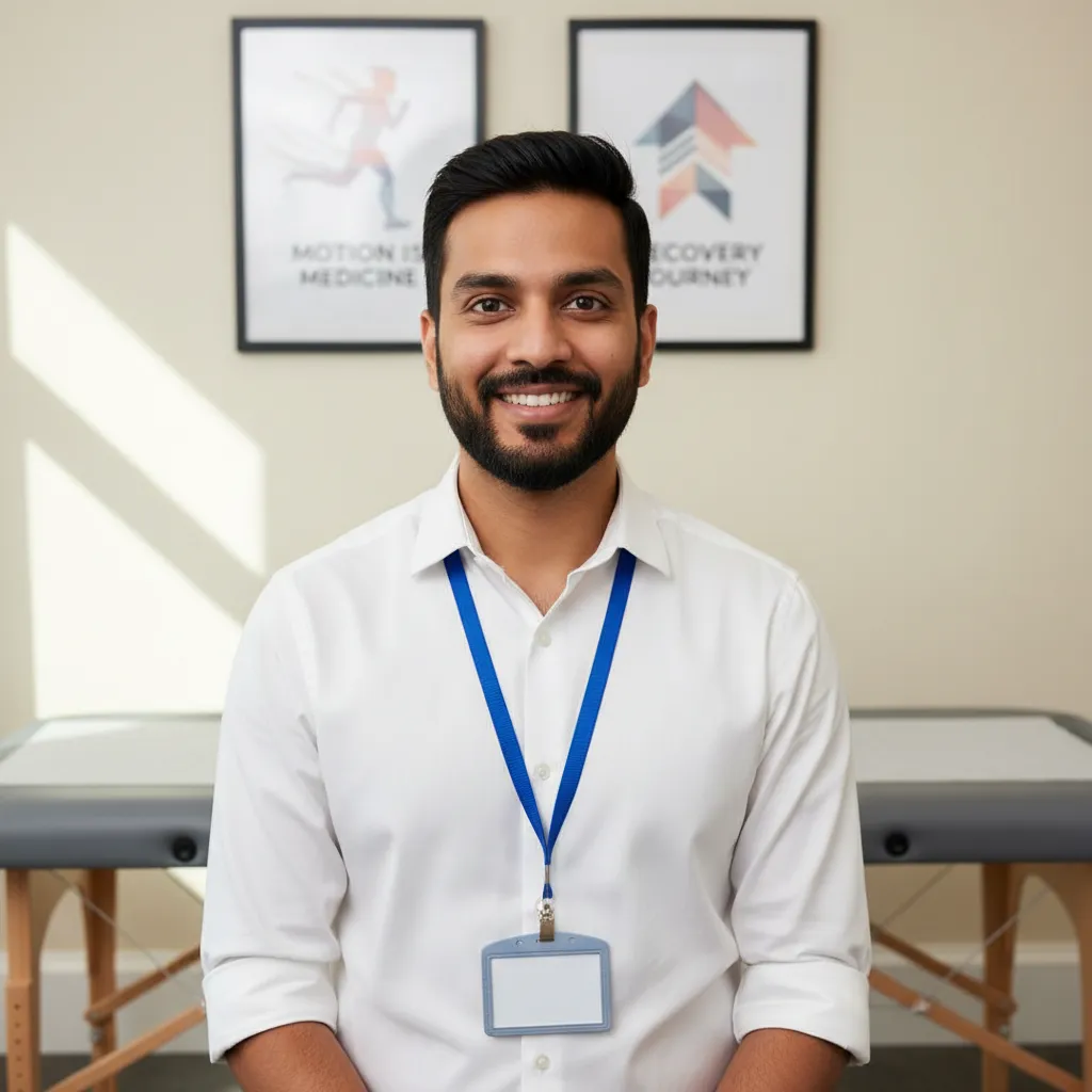 Headshot of Raj Patel, Chronic Pain and Movement Specialist, in a professional clinic environment.