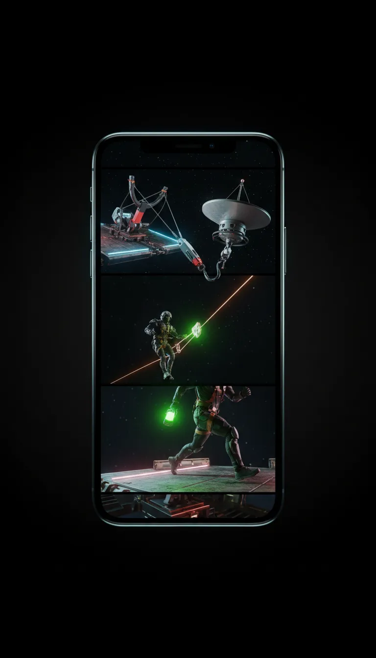 Smartphone displaying a cinematic rescue-mission highlight film from the Connection challenge