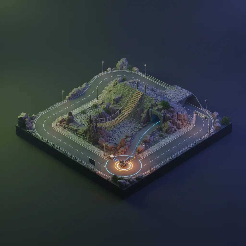Miniature adventure course complete layout
