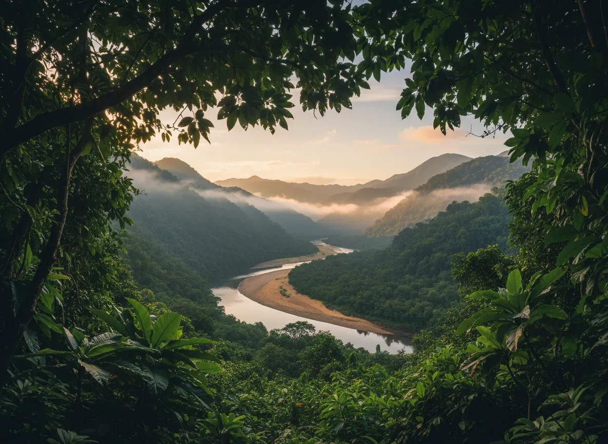 Cinematic mountain valley at Longevity Farms