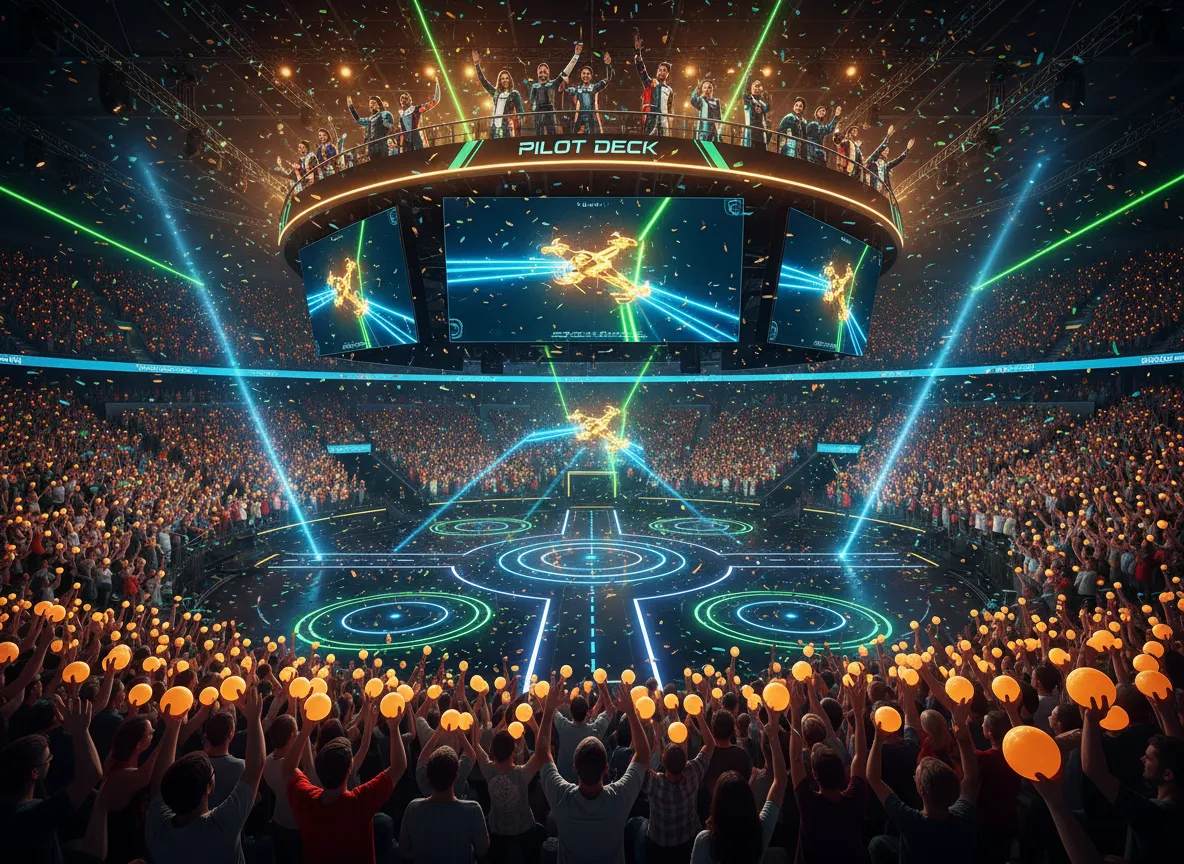 Audience watching close calls on giant arena screens